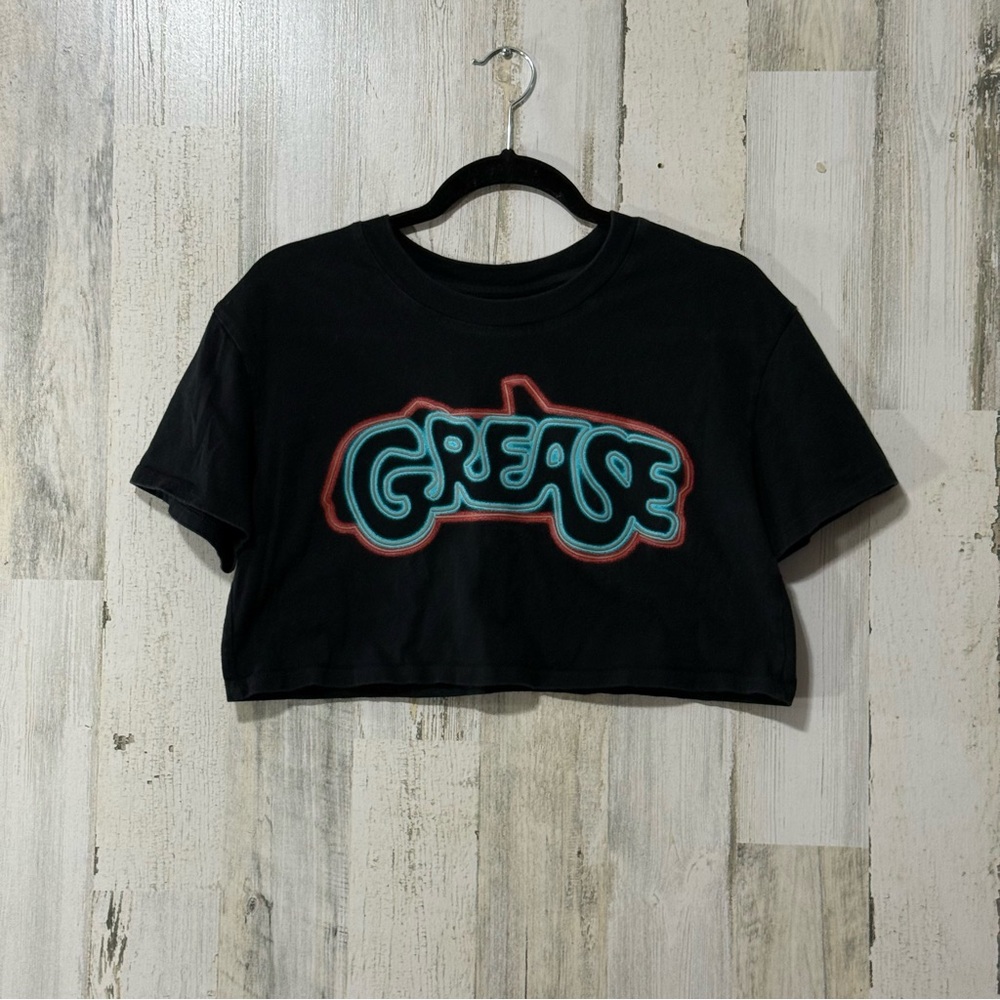 Grease the Movie Black Graphic Crop Top